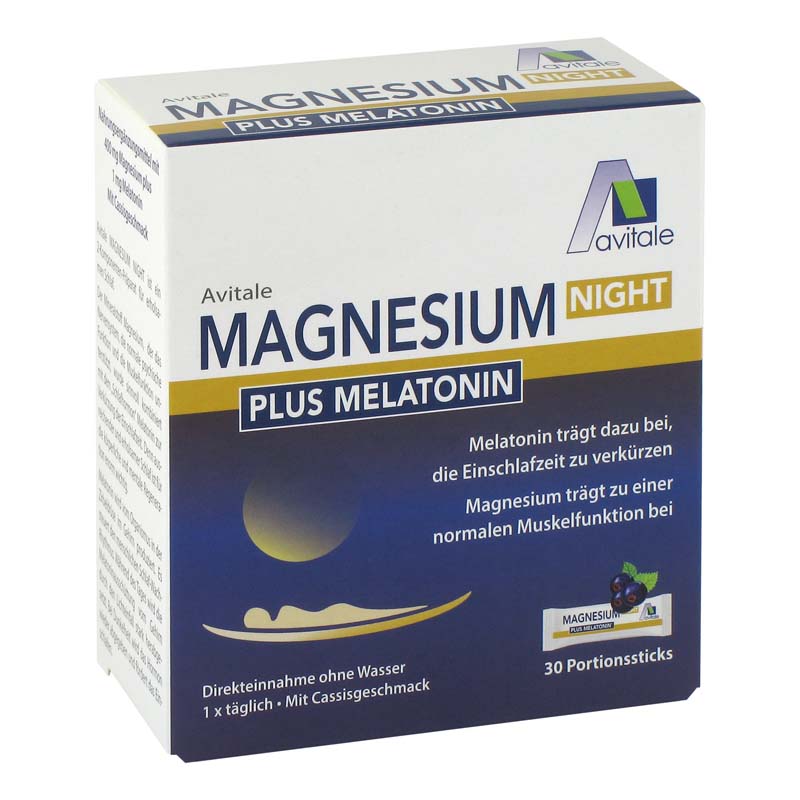 avitale-magnesium-night-melatonin-sticks-cassis-schlaf image 1
