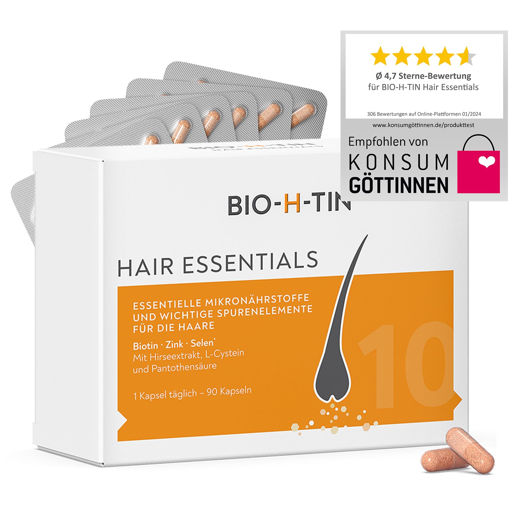 bio-h-tin-hair-essentials-haarkapseln-2x90-st-mit-biotin image 2