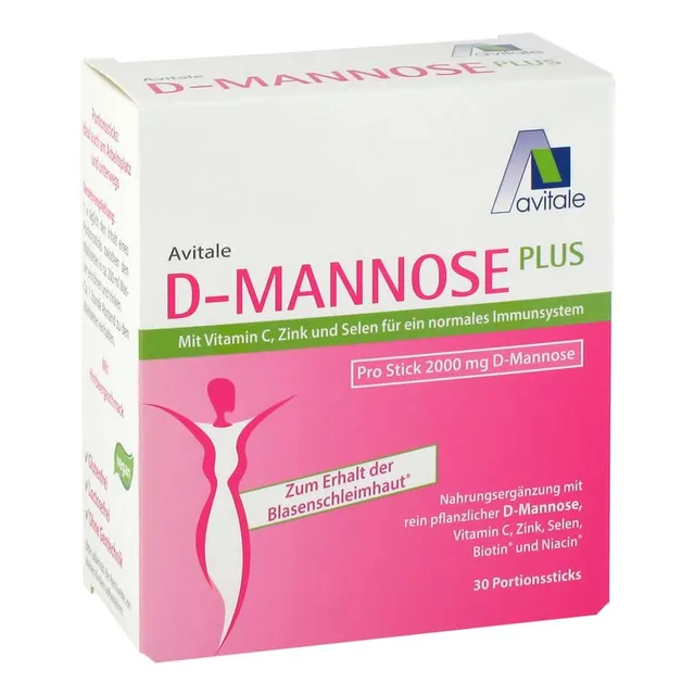 avitale-d-mannose-plus-himbeere-sticks-2000mg-vegan image 1