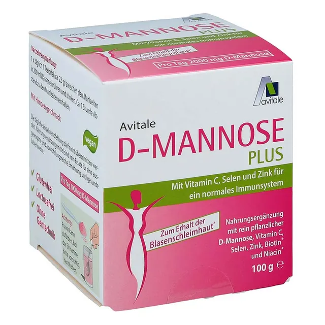 avitale-d-mannose-plus-pulver-himbeere-blase-2000-mg image 1