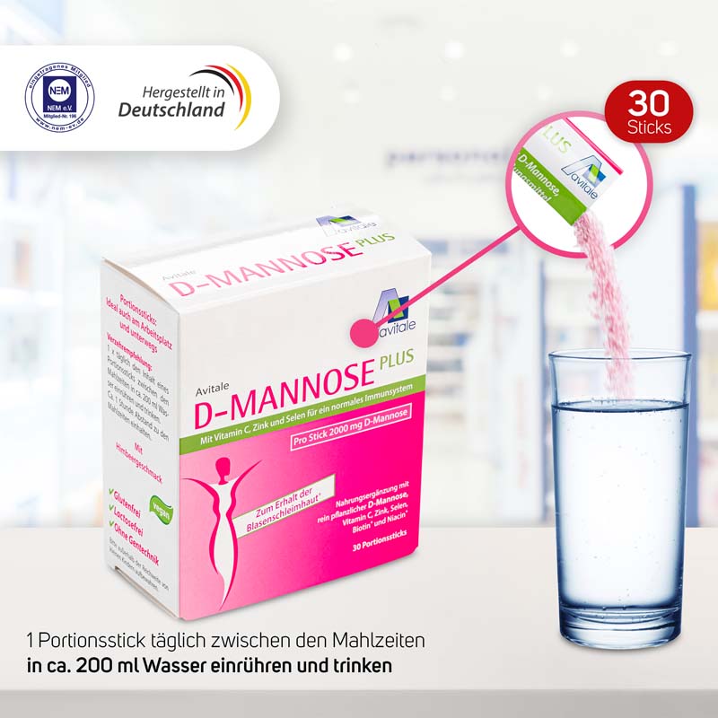 avitale-d-mannose-plus-himbeere-sticks-2000mg-vegan image 4