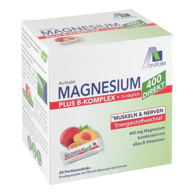 avitale-magnesium-400-b-komplex-direkt-pfirsich-maracuja-sticks image 1