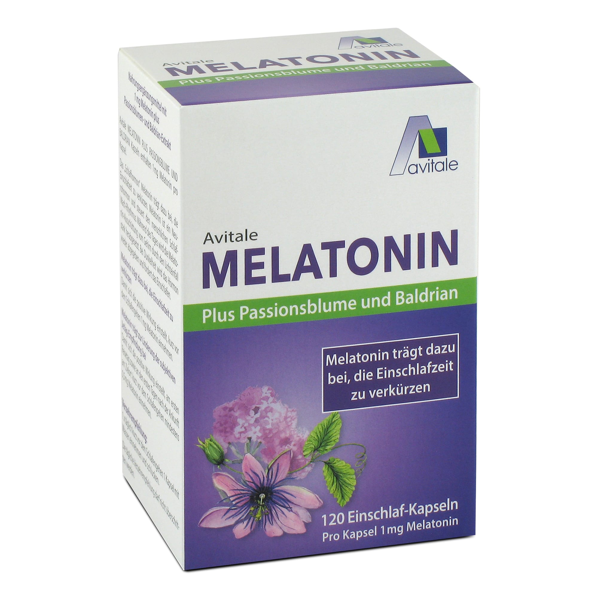 avitale-melatonin-kapseln-1mg-passionsblume-baldrian image 1