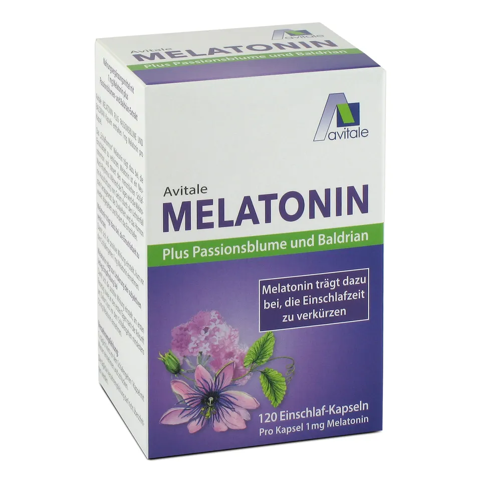 avitale-melatonin-kapseln-1mg-passionsblume-baldrian image 1