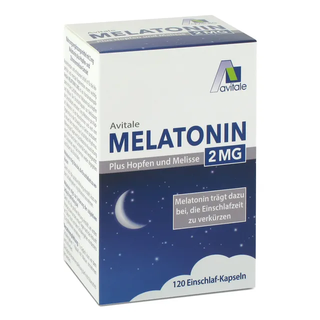 avitale-melatonin-2mg-hopfen-melisse-schlaf-kapseln image 1